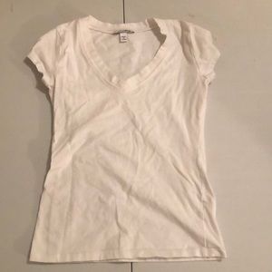 Plain white v neck tee shirt
